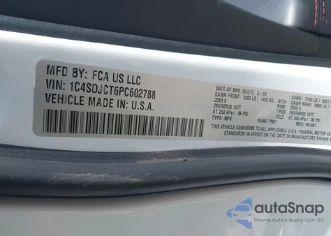 2023 Dodge Durango R/T Premium Awd z USA, uszkodzony, nr VIN 1C4SDJCT6PC602788